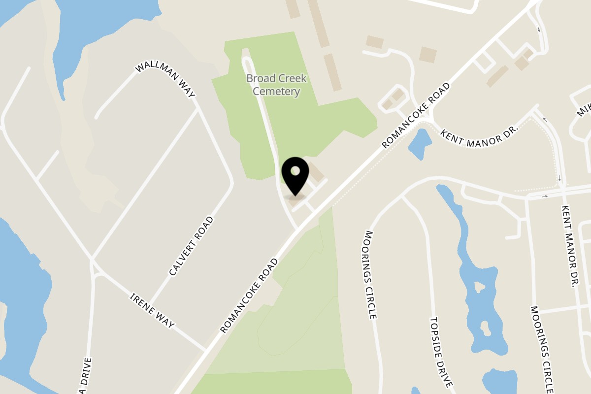 Map showing the location of Carini's Pizza Subs & Pasta on 356 Romancoke Rd #8 in Stevensville